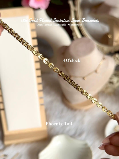 B17⚜️18k Gold Plated Stainless Steel Bracelet: Phoenix Tail✨