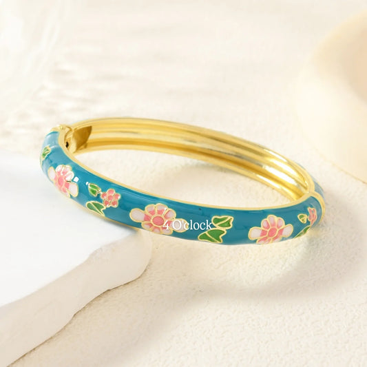 ✨🦢VC184: Vintage Victorian Enamel Bangles : Enchanted Meadow 🌸🕯️