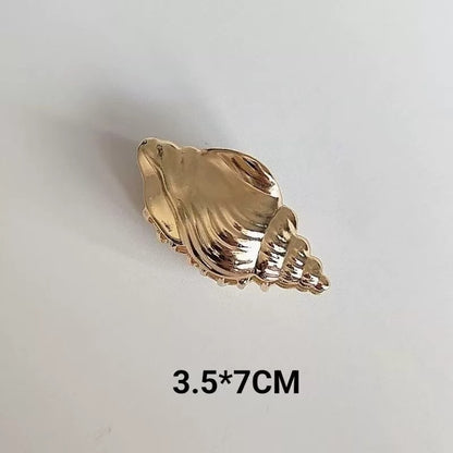 Sea-Themed Metal Hair Claws: Conch (gold)