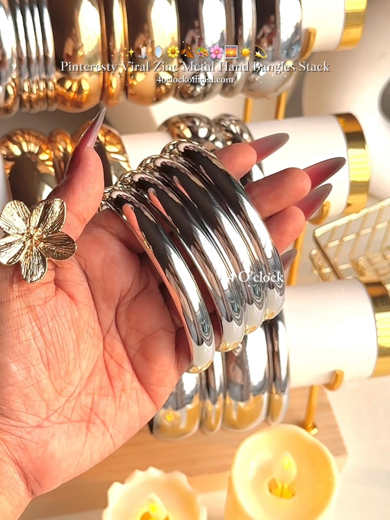 HC56: Bangles Sets for Stack: 4 Bangles Sets (Silver)