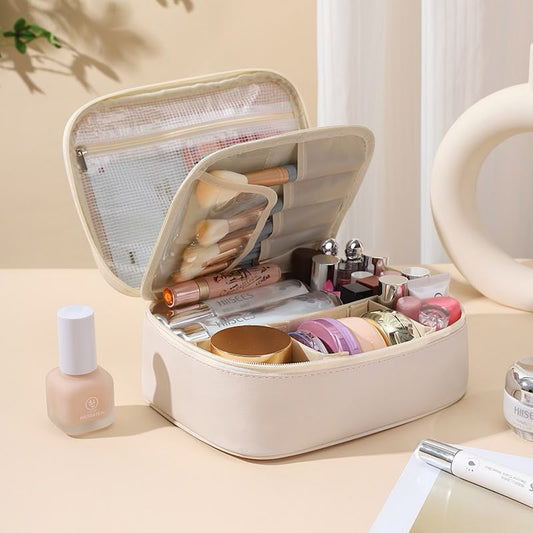 OG36: Makeup Organizer Bag: Ivory White