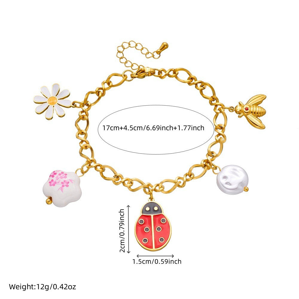 BN07: 18K Gold Plated Premium Stainless Steel Charm Bracelet