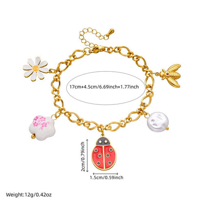 BN07: 18K Gold Plated Premium Stainless Steel Charm Bracelet