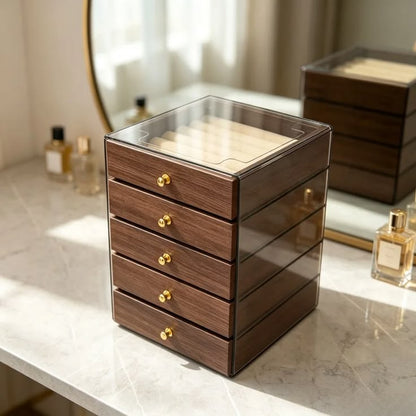 OG1: 5 Tier Jewellery Organiser: Walnut Brown