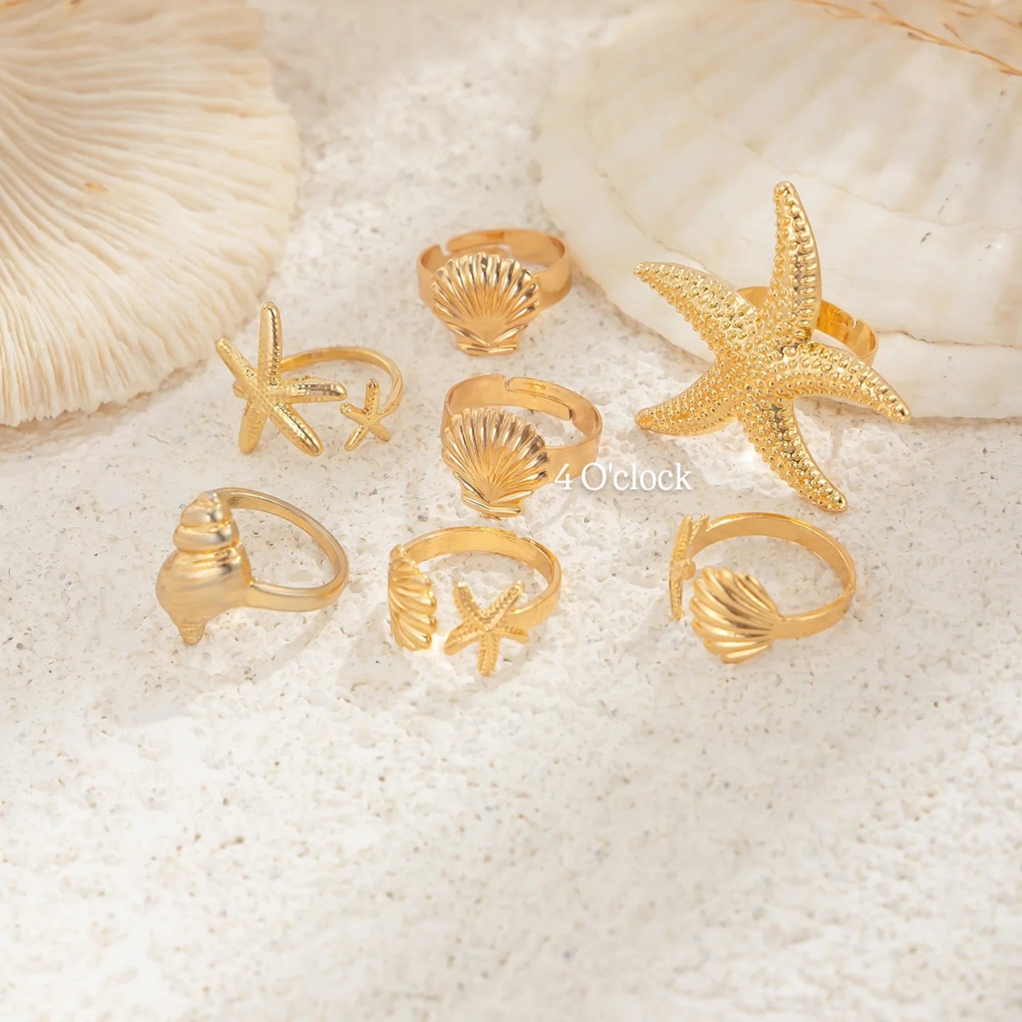 ✨RS96: Maximalistic Finger Ring Sets (Golden) - 7pcs (Full set adjustable)