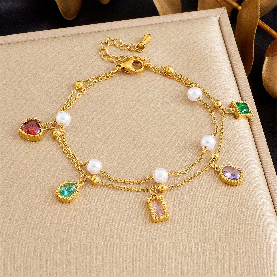 BN25: 18K Gold Plated Premium Stainless Steel Charm Bracelet