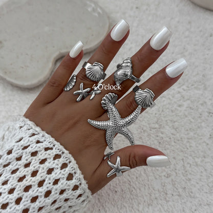 ✨RS97: Maximalistic Finger Ring Sets (Silver) - 7pcs (Full set adjustable)