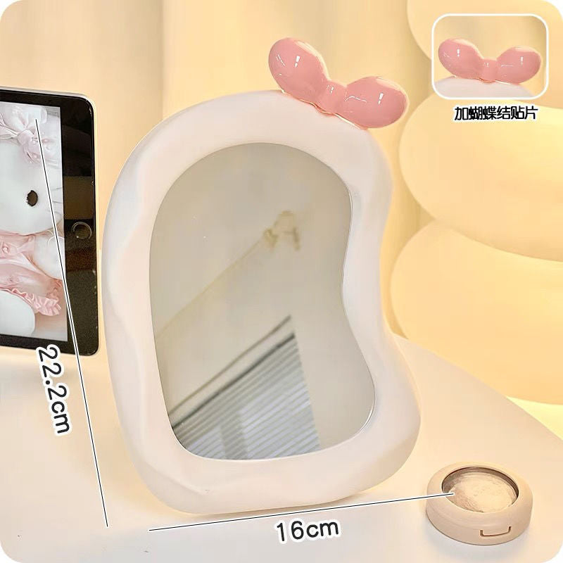 M19: Irregular Shaped Bow Mirror: Off-white