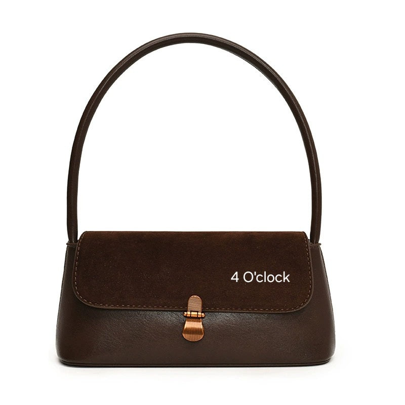 Leather Shoulder Bag: Brown