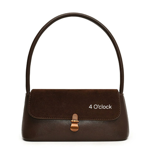 Leather Shoulder Bag: Brown