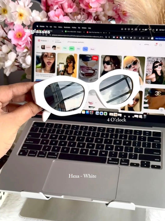 S22: Pinteresty High-End Brand Dupe Sunglasses - White (with box)