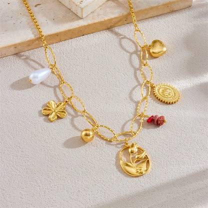CN44: 18K Gold Plated Premium Stainless Steel Charm Necklace