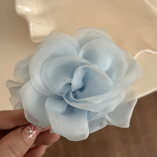 Pinteresty Mesh Rose Hairclaws: Light Blue
