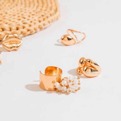 ✨RS86: Maximalistic Finger Ring Sets (Golden) - 5pcs (Adjustable-Non adjustable mixed sizes)