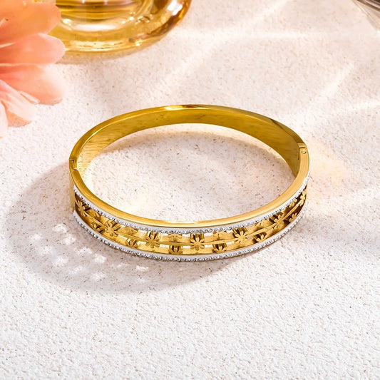 CB16: 18k Gold Plated Premium Stainless Steel Cuff Bangles: Celestial Star