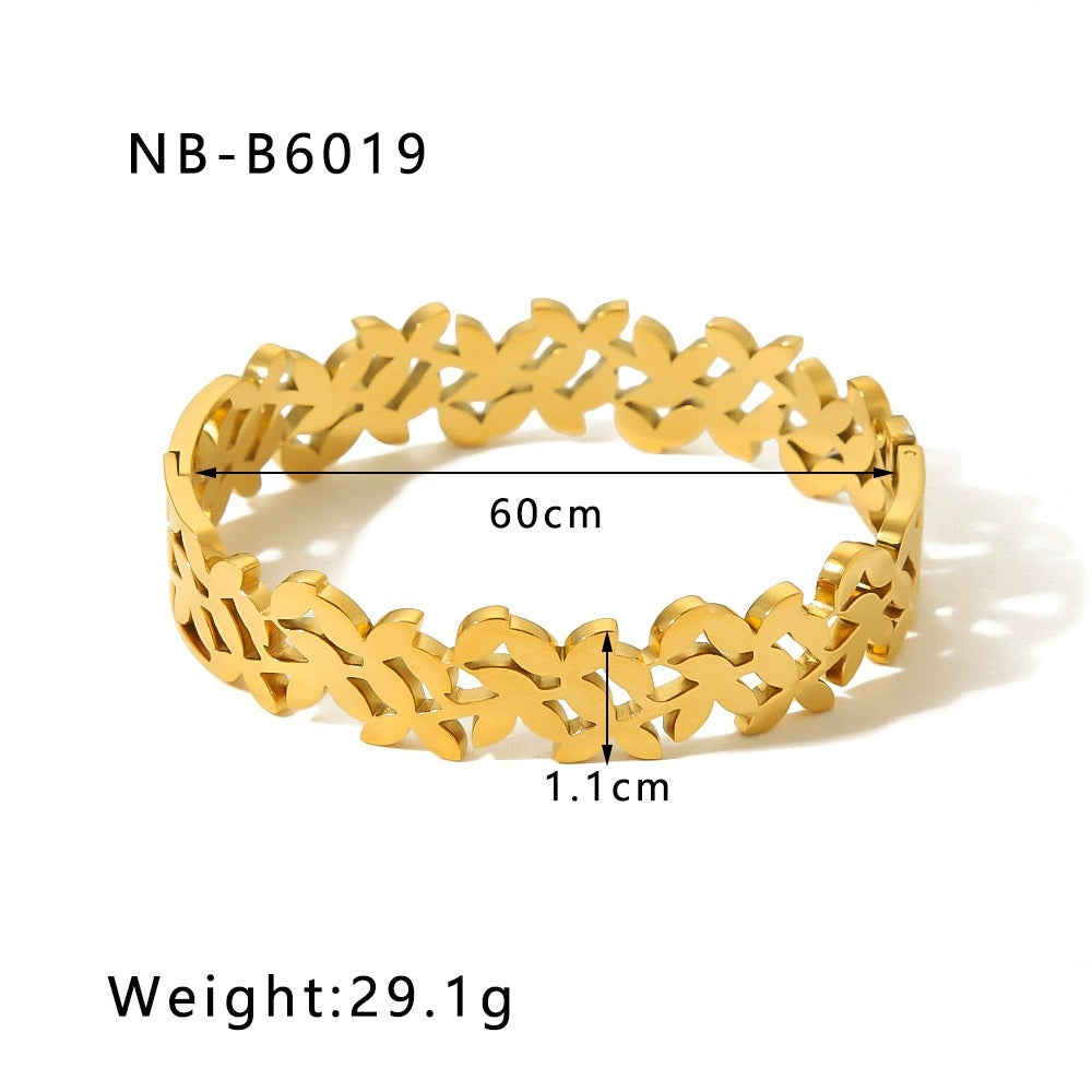 CB03: 18k Gold Plated Premium Stainless Steel Cuff Bangles