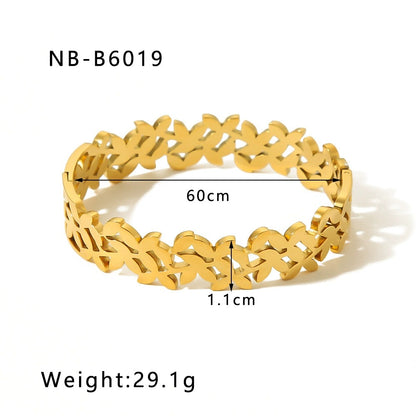 CB03: 18k Gold Plated Premium Stainless Steel Cuff Bangles
