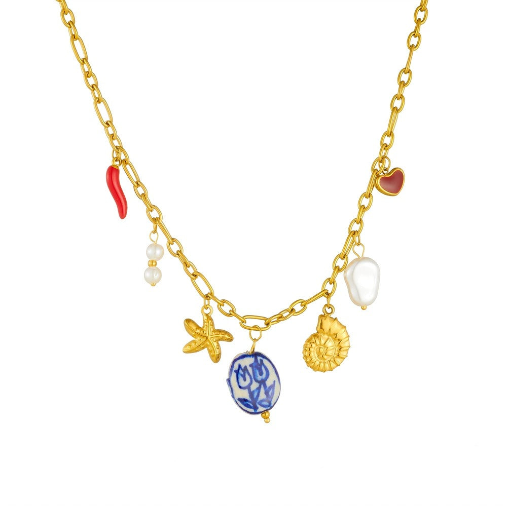CN26: 18K Gold Plated Premium Stainless Steel Charm Necklace
