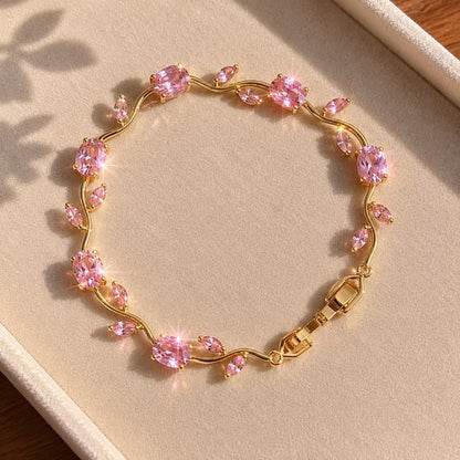B105: Pinteresty Tulip Bracelet: Pink Stone