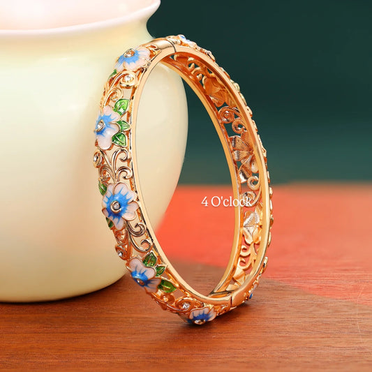 ✨🏰VC46: Cloisonné Vintage Victorian Bangles : Blue 🌸🕯️