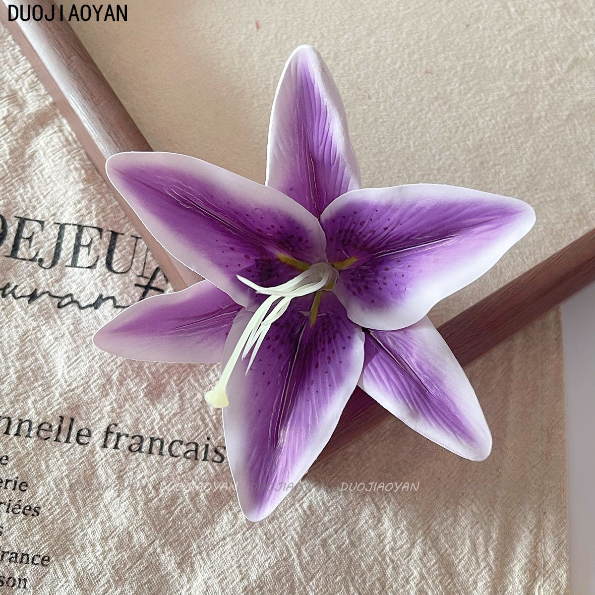 Artificial Lily Side Hair Clip: Purple