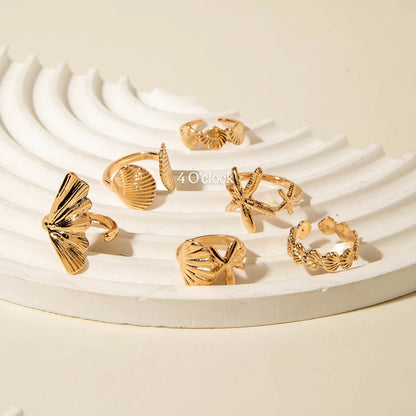 ✨RS72: Maximalistic Finger Ring Sets (Golden) - 6pcs (Full set adjustable)