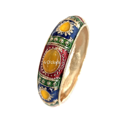 ✨🦢VC209: Vintage Victorian Enamel Bangles : Sunflower Jewel 🌸🕯️
