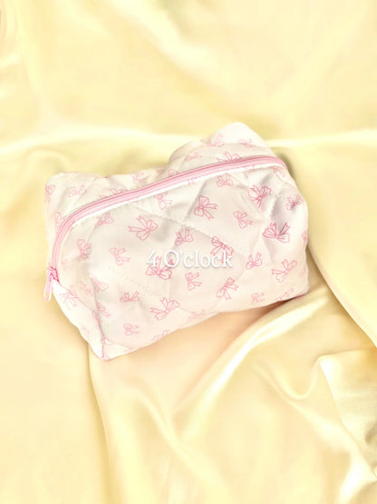 🎀 29.Pinteresty Makeup Bag: Light Pink Bow 🫧