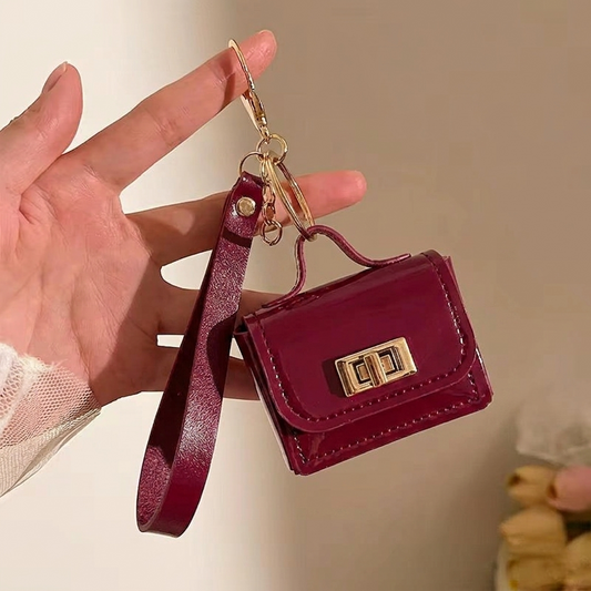Mini Bag Charm: Wine Red