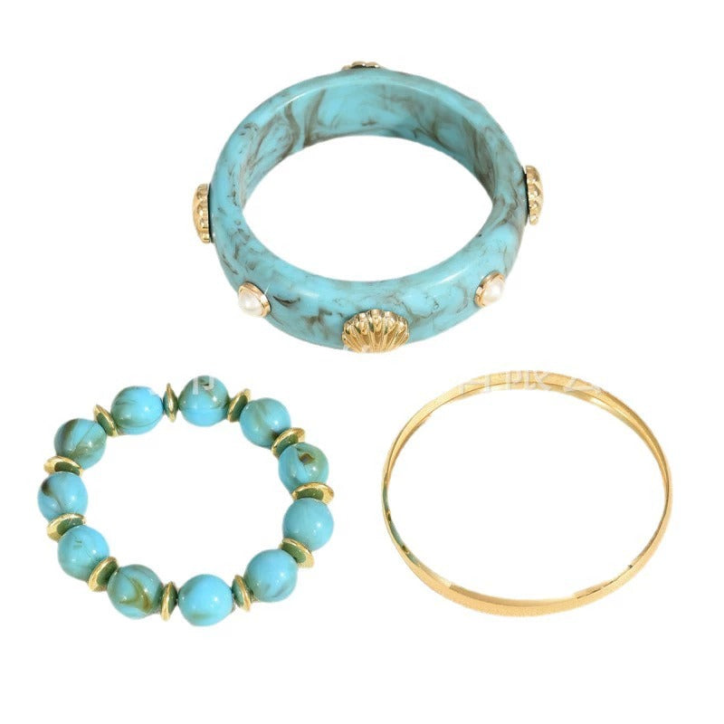 HC150: Trendy Resin Bangle Set: Cocoa Dream (3pcs)