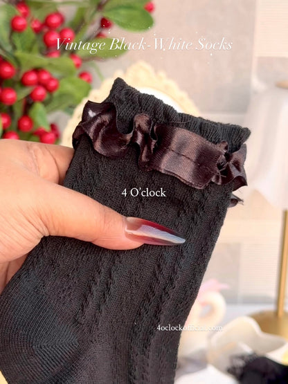 1.Vintage Socks: Black Lace