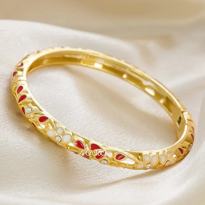 ✨🦢VC135: Vintage Victorian Enamel Bangles : Ruby 🌸🕯️