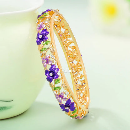 ✨🏰VC17: Cloisonné Vintage Victorian Bangles : Purple 🌸🕯️