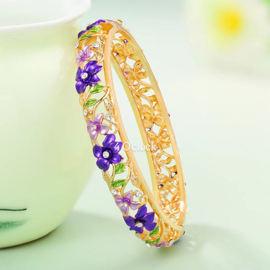 ✨🏰VC17: Cloisonné Vintage Victorian Bangles : Purple 🌸🕯️