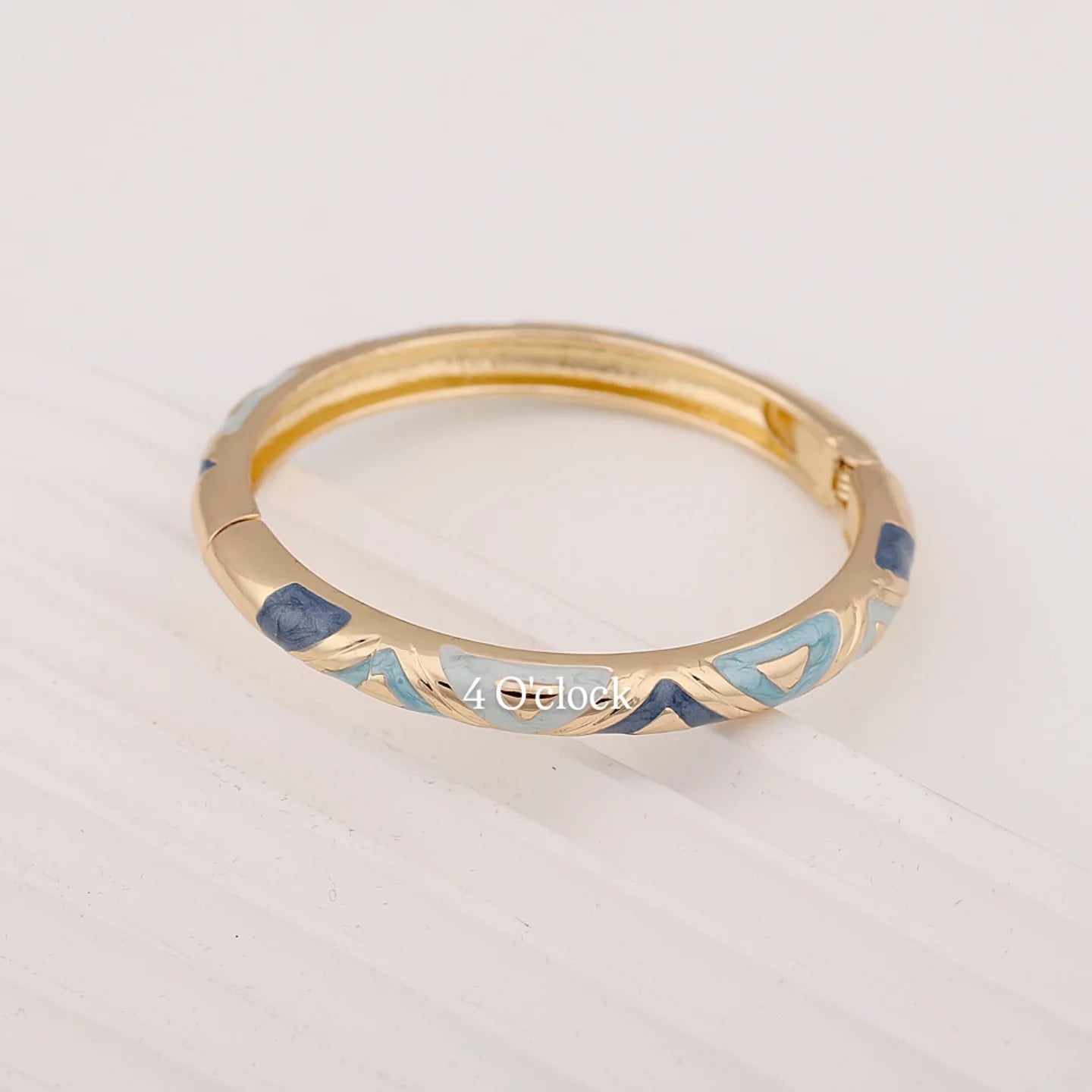 VC81: Vintage Victorian Enamel Bangles : Powder Sky