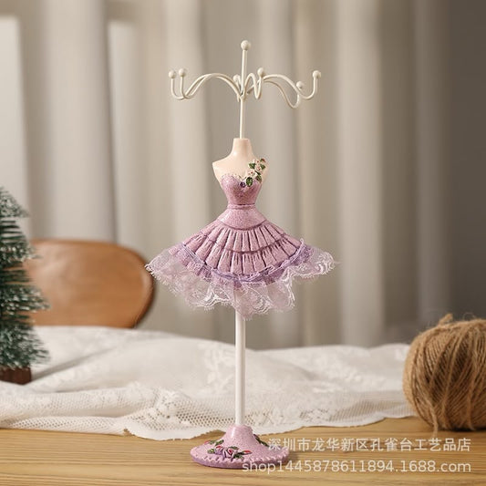 OG63: Jewelry Display Stand: Ruffle Purple
