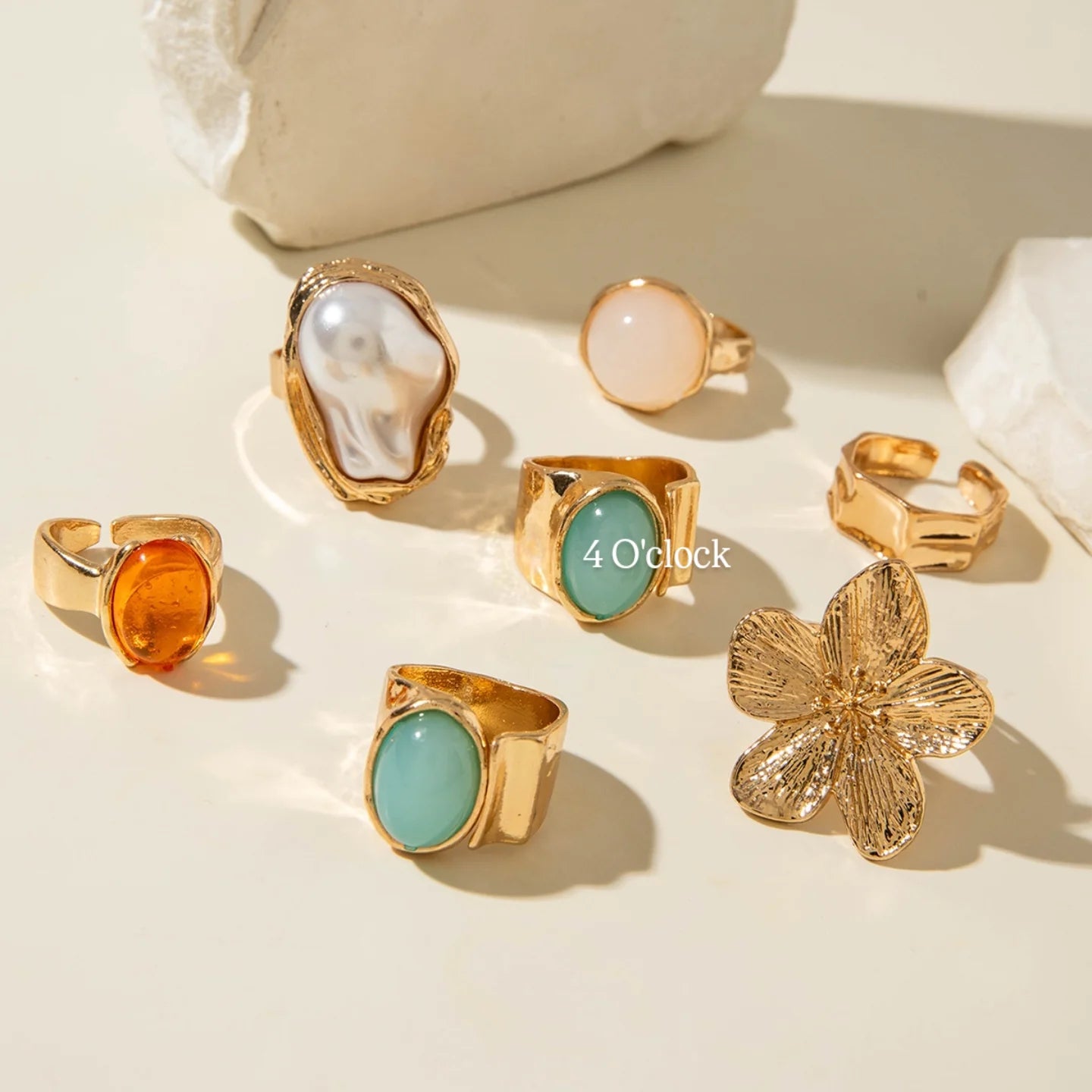 ✨RS79: Maximalistic Finger Ring Sets (Golden) - 7pcs (Full set adjustable)