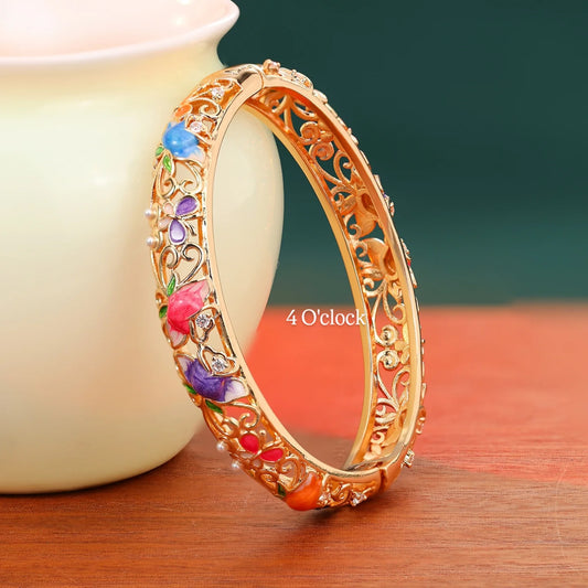 ✨🏰VC68: Cloisonné Vintage Victorian Bangles : Multicolor 🌸🕯️