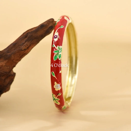 ✨🦢VC114: Vintage Victorian Enamel Bangles : Carmine Love 🌸🕯️