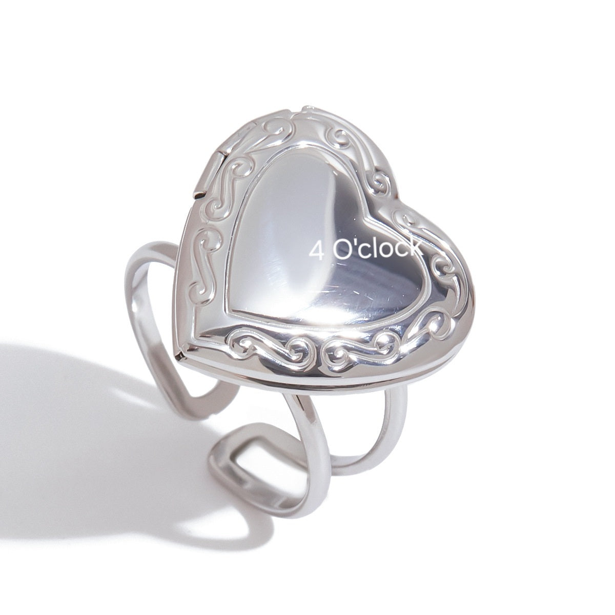 R392: Premium Stainless Steel Picture Finger Ring: Silver