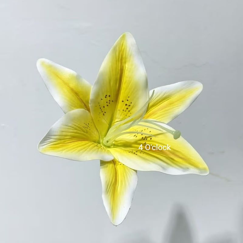Artificial Lily Side Hair Clip: Yellow