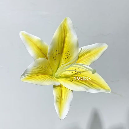 Artificial Lily Side Hair Clip: Yellow