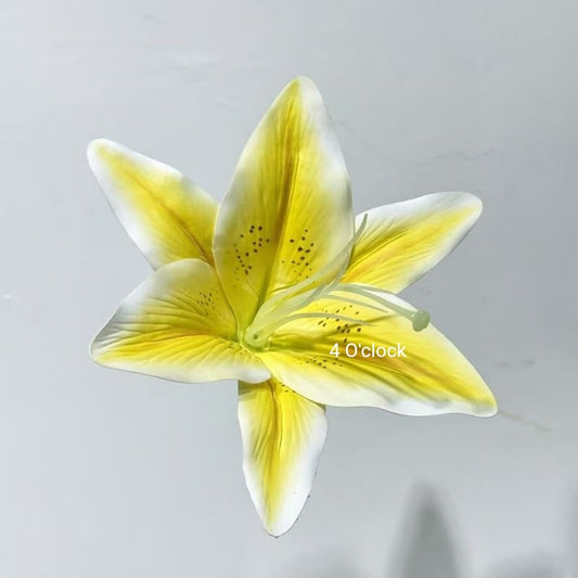 Artificial Lily Side Hair Clip: Yellow