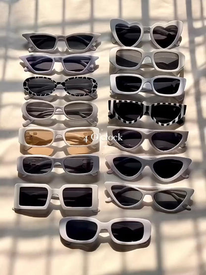 White Sunglasses: Slim Square BB: Tinted