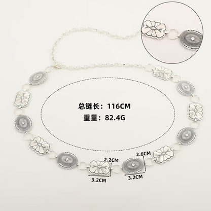 WC22: Pinteresty Waist Chains: Silver Rectangular Leaf
