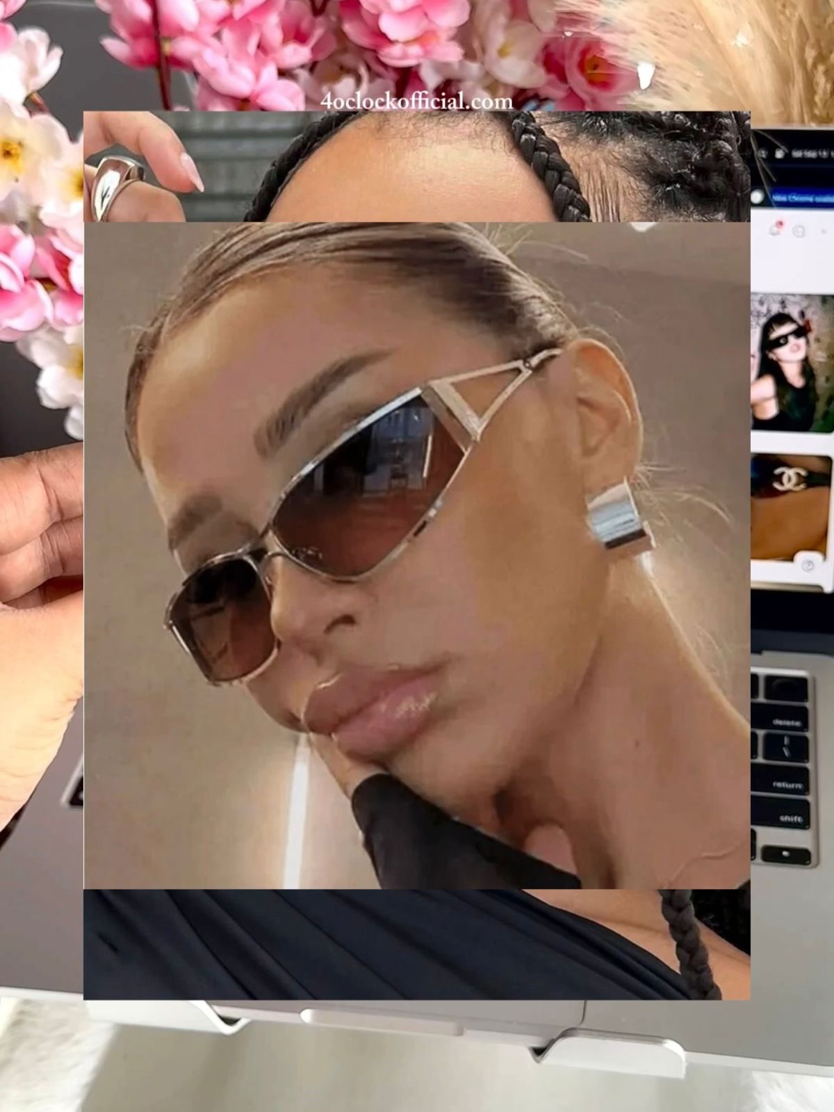 S27: Pinteresty Y2k Metal Hollow Sunglasses - Light Brown + Golden (with box) Unisex
