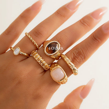 ✨RS99: Maximalistic Finger Ring Sets (Golden) - 6pcs (not adjustable)