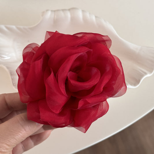 Pinteresty Mesh Rose Hairclaws: Red