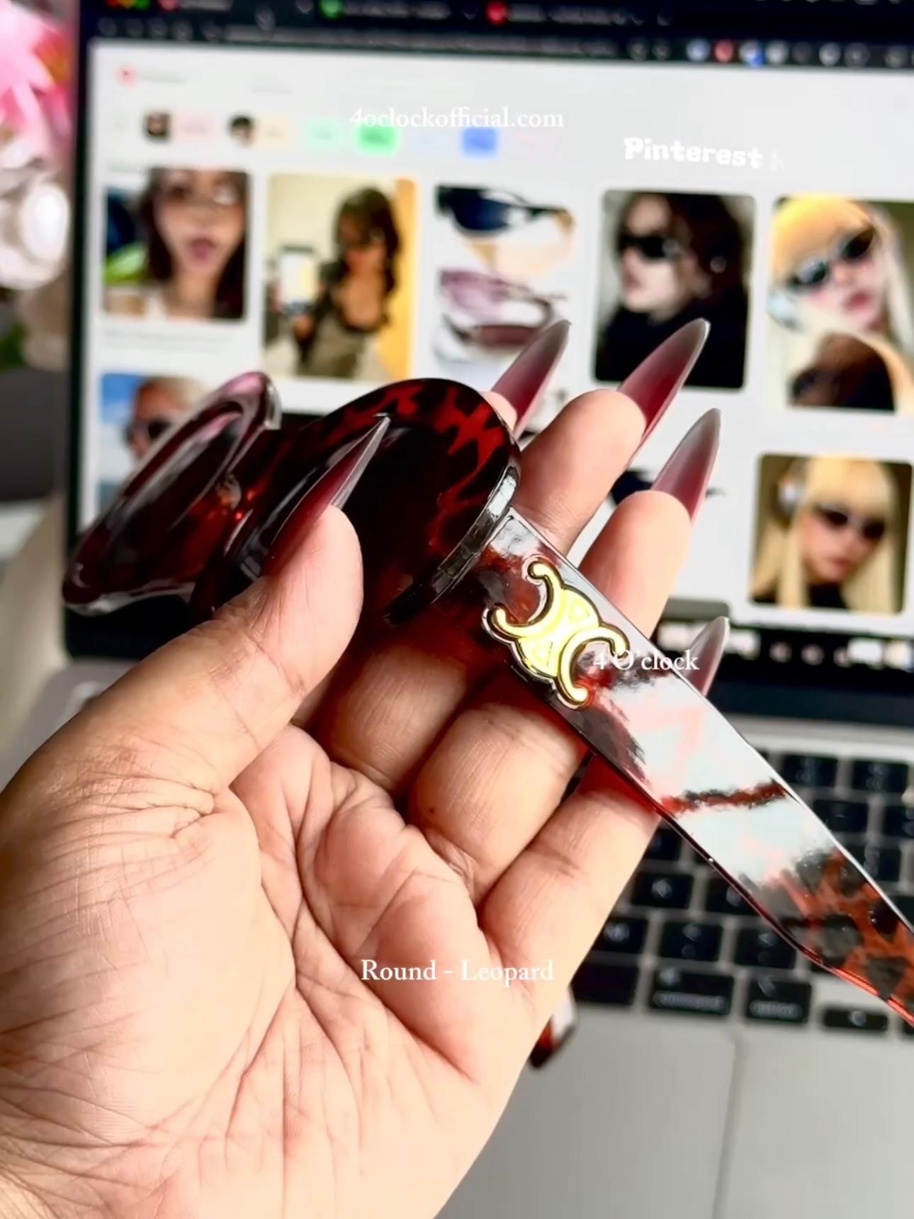 S14: Pinteresty High-End Brand Dupe Round Sunglasses - Leopard + Brown (with box)