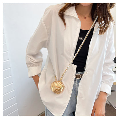 Mini Shell Clutch: Golden